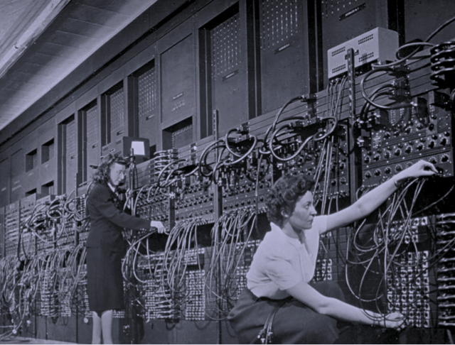 Computer operators with an Eniac photography